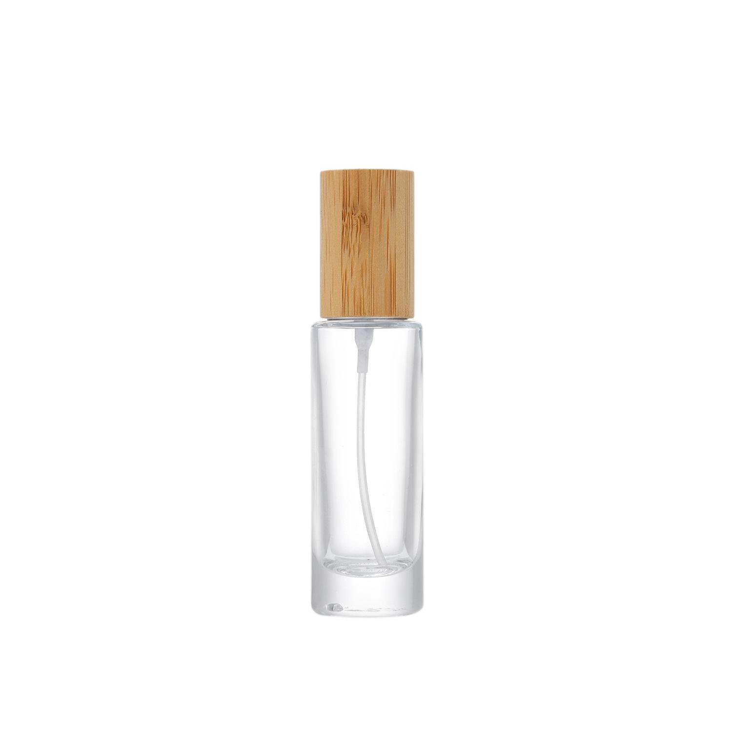Slim Tall Glass Perfume Bottle with Wood Cap PB-GL-017