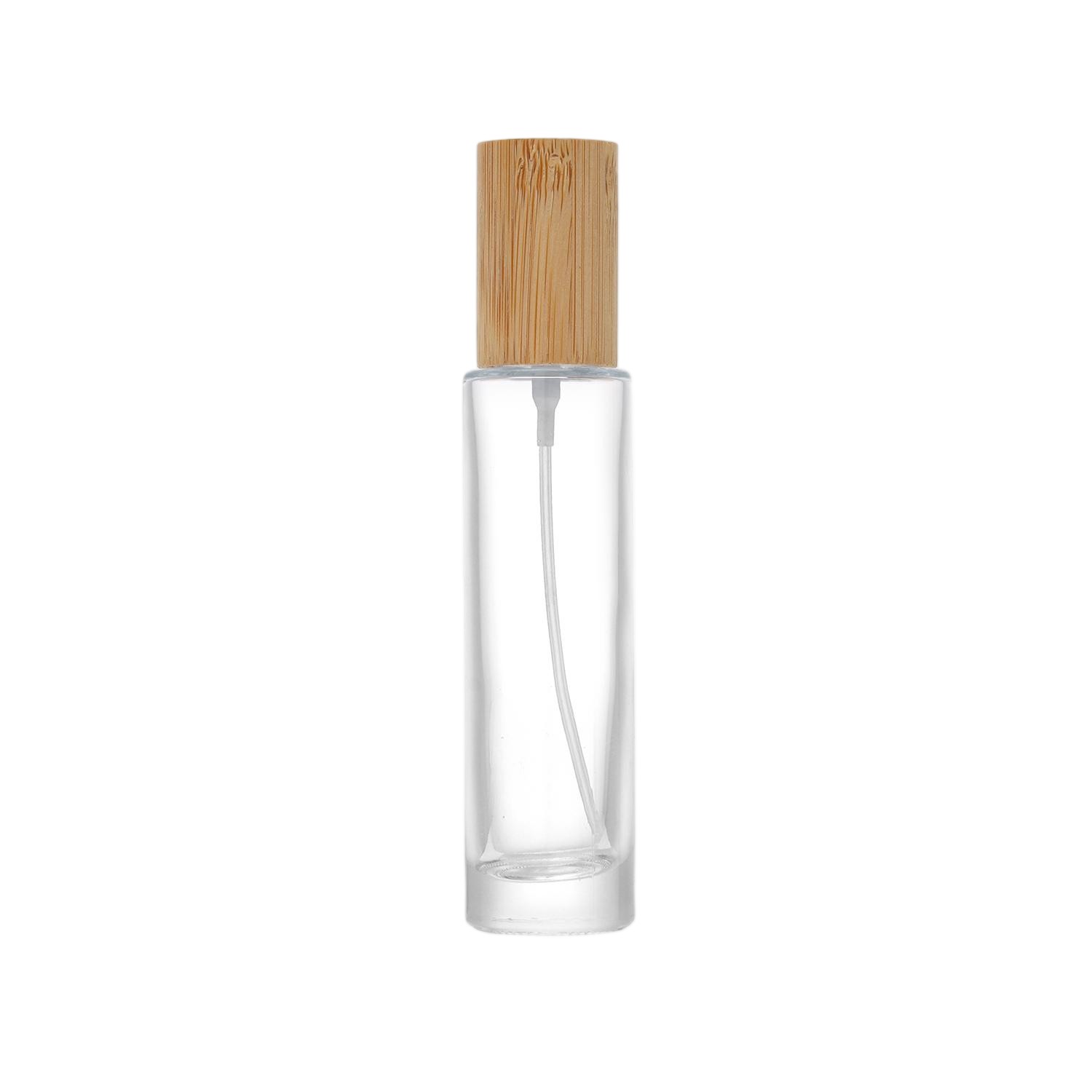 Slim Tall Glass Perfume Bottle with Wood Cap PB-GL-018