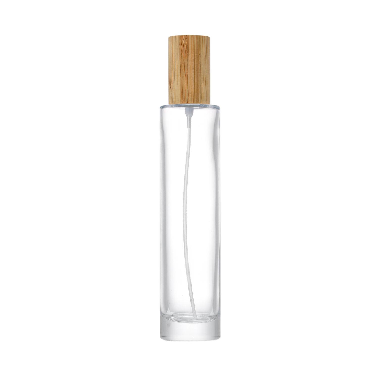 Slim Tall Glass Perfume Bottle with Wood Cap PB-GL-019