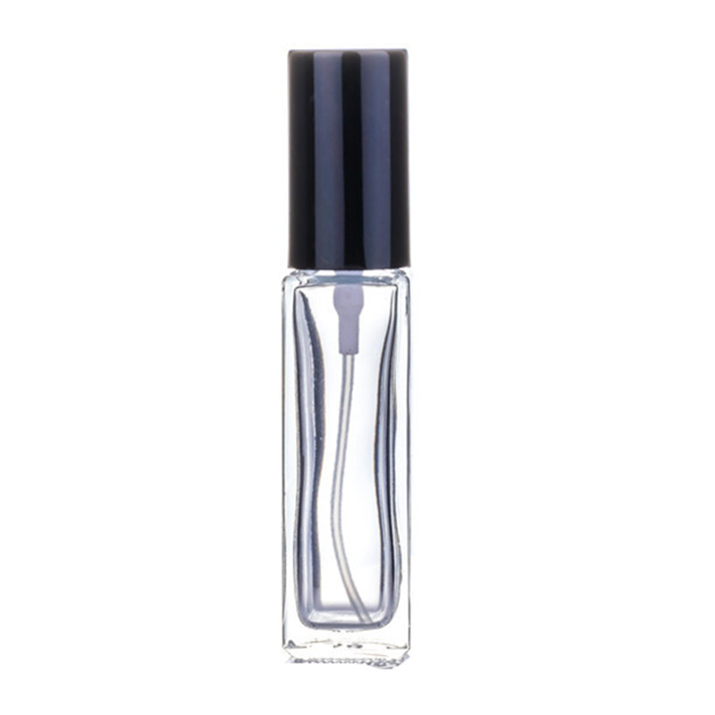 Tall Glass Perfume Bottle with Black Cap PB-GL-023