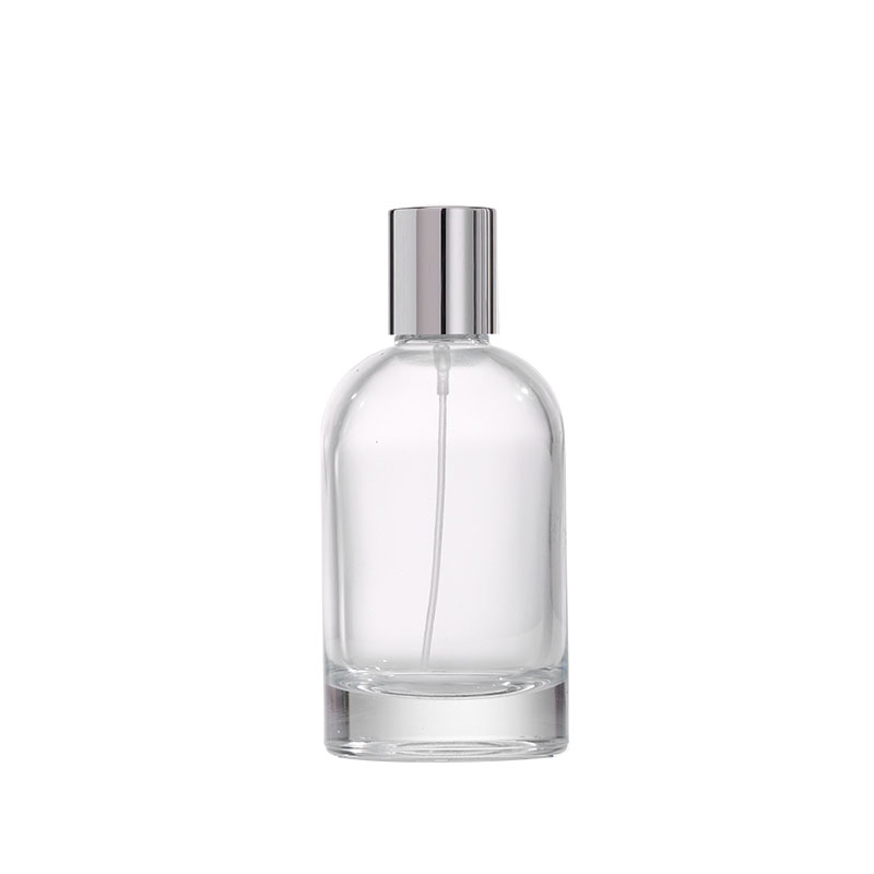 Round Shoulder Glass Perfume Bottle with Silver Cap PB-GL-034