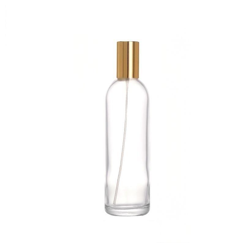 Slim Round Shoulder Glass Perfume Bottle with Gold Cap PB-GL-039