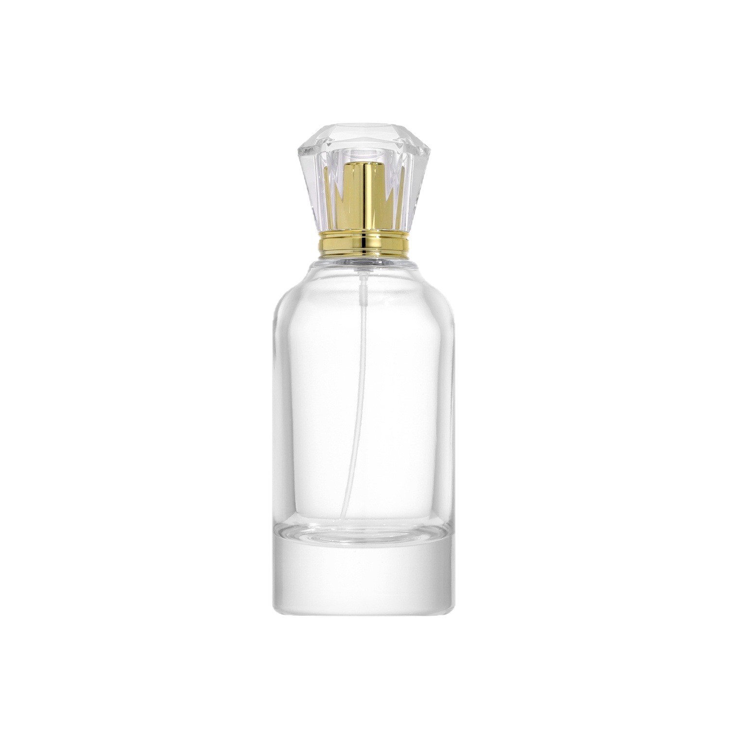 Round Shoulder Glass Perfume Bottle with Decorative Cap PB-GL-043