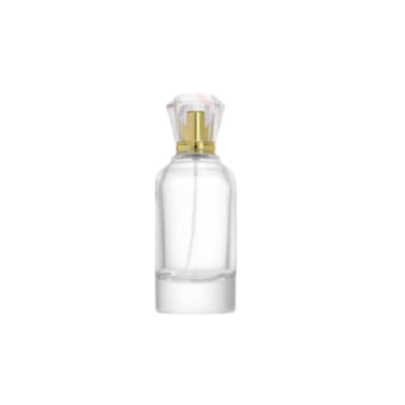 Glass Perfume Bottle with Decorative Gold Tone Cap PB-GL-047