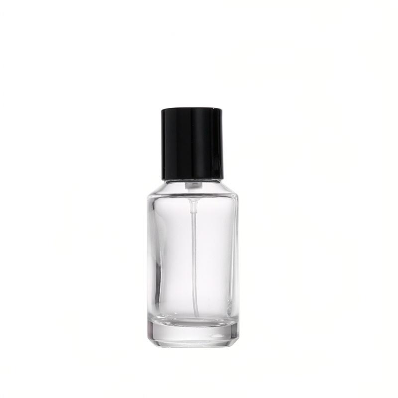 Compact Glass Perfume Bottle with Black Cap PB-GL-052