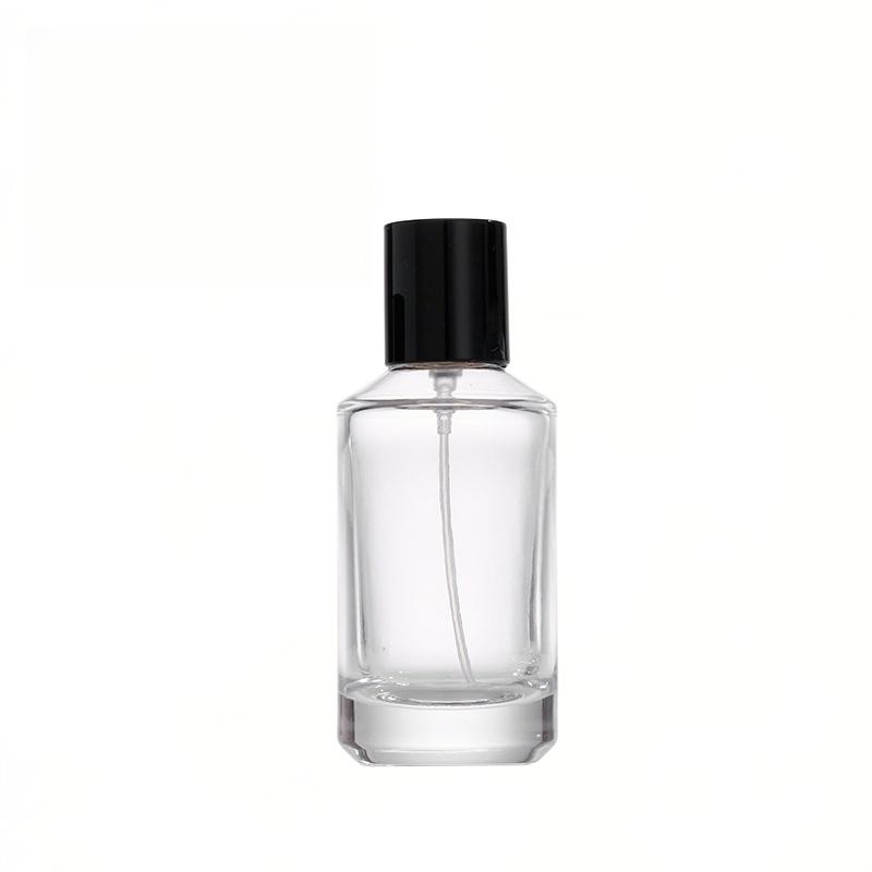 Compact Glass Perfume Bottle with Black Cap PB-GL-053