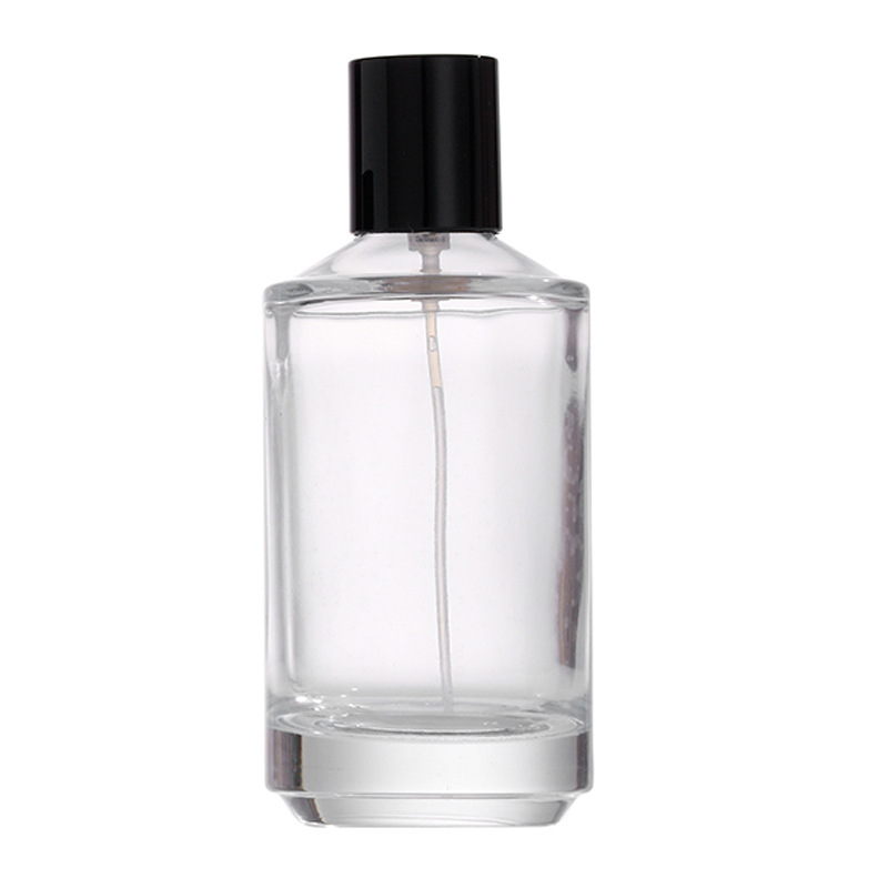 Large Glass Perfume Bottle with Black Cap PB-GL-054