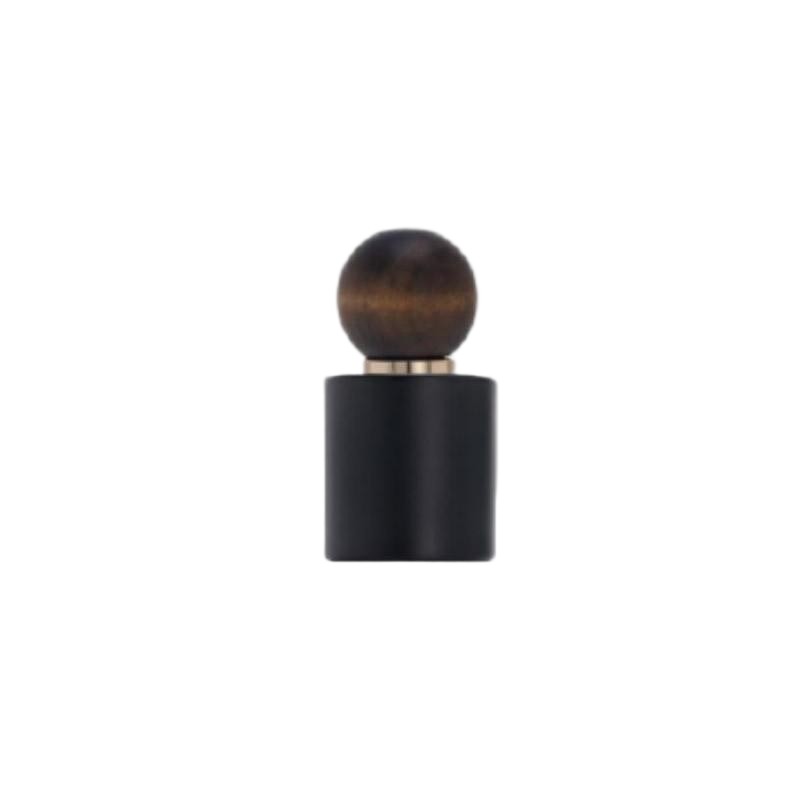 Matte Black Glass Perfume Bottle with Brown Ball Cap PB-GL-064
