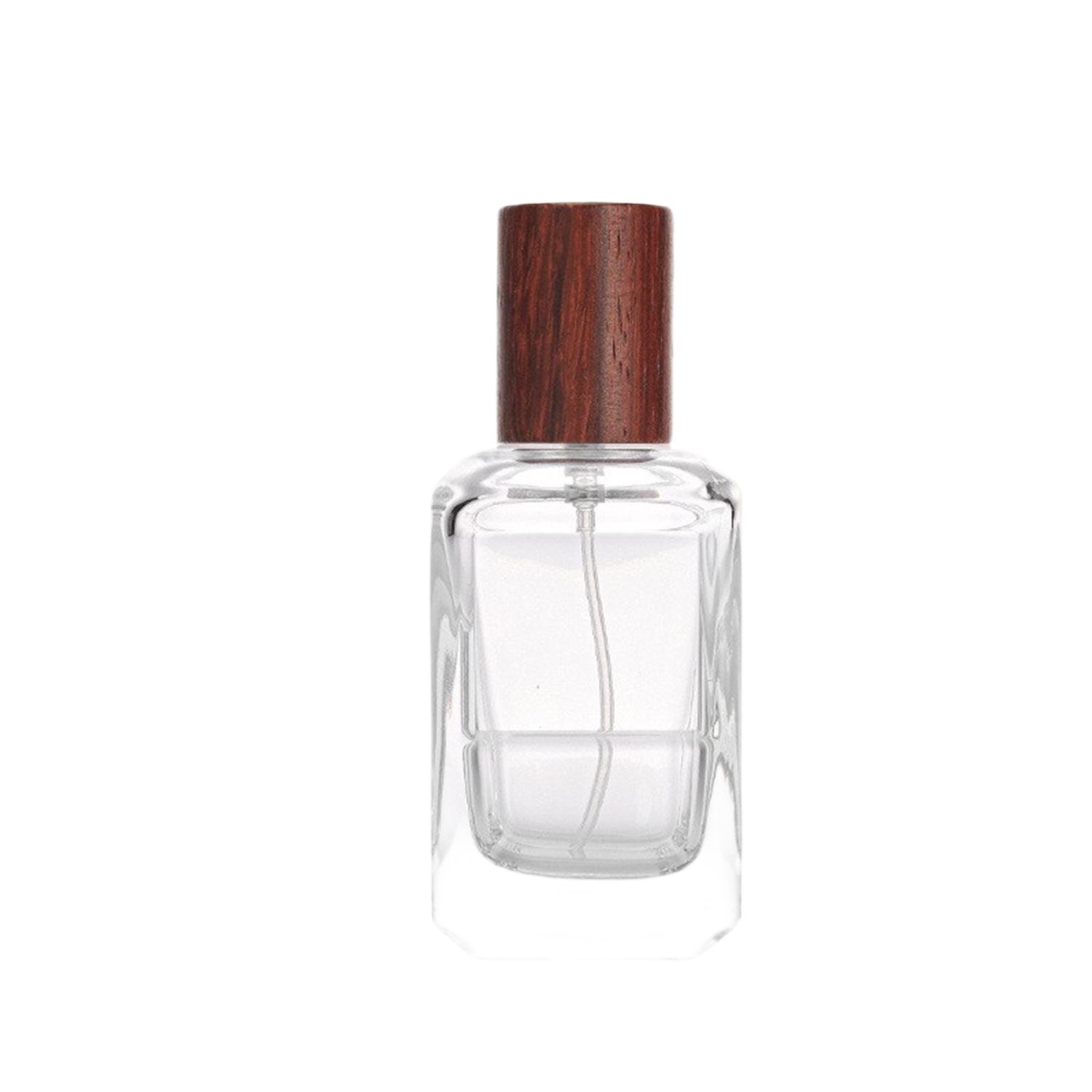 Square glass perfume bottle with cap