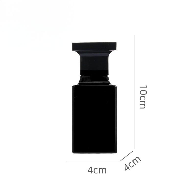 Wholesale 50ml Opaque Black Square Glass Perfume Bottle