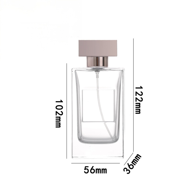 Wholesale 80ml Frosted Rectangular Glass Perfume Bottle