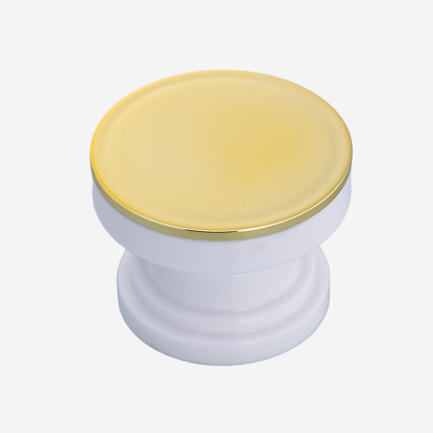Wholesale White and Gold Tone Wide Top Perfume Cap