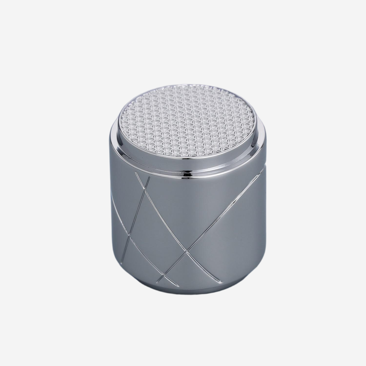 Silver Tone Cross Line Cylindrical Perfume Cap