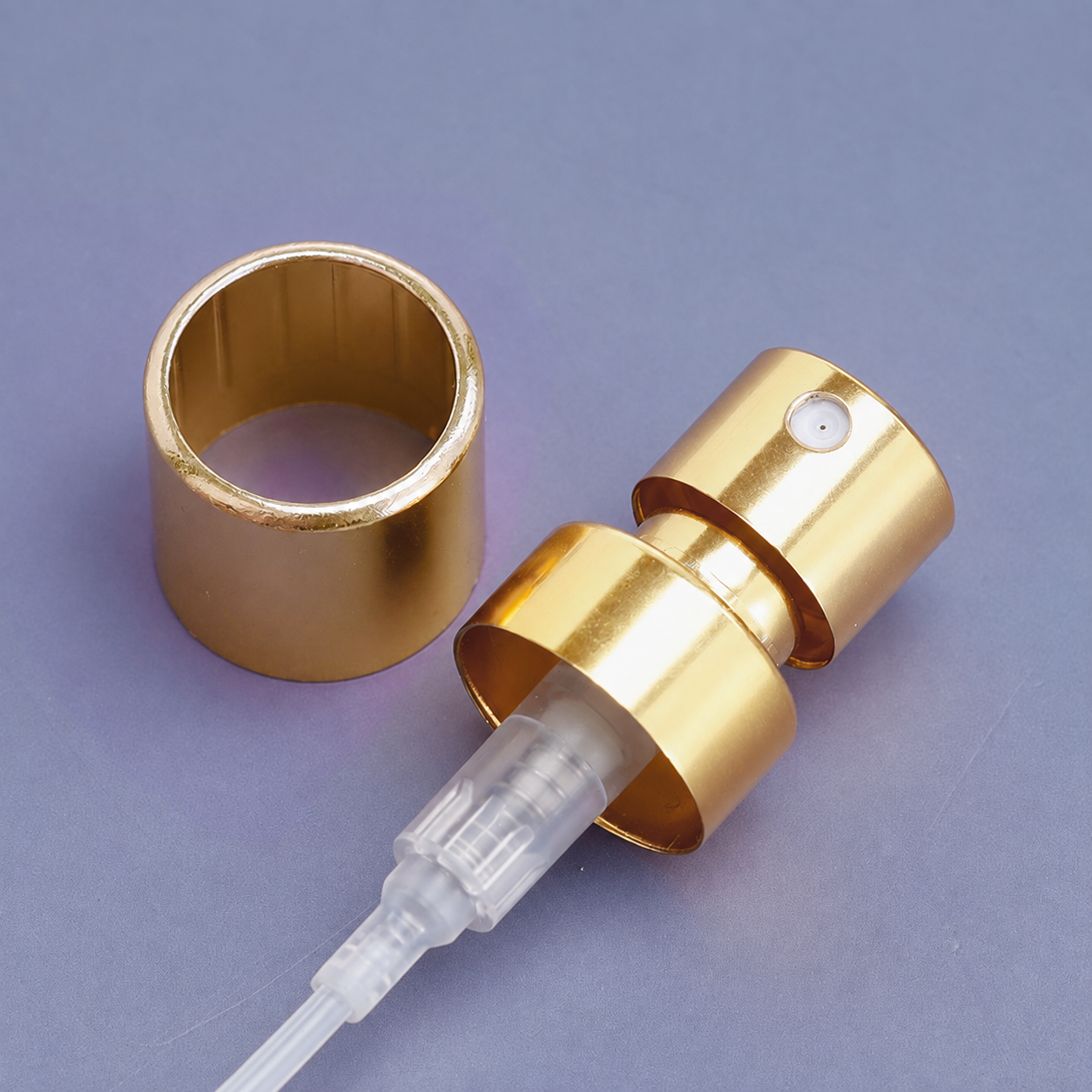 13mm Gold Aluminum-Finish Perfume Spray Pump with Collar