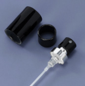 Wholesale Black and Silver Perfume Pump, Collar and Cap Set